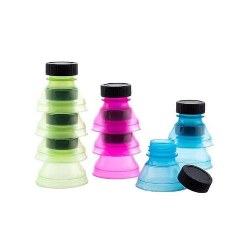 InnovaGoods® tapas silicona ajustables cocina, tapas silicona para latas, antipolvo tapones para latas, Uso para conservar el gas de las bebidas, 10 unidades, Color Azul/Rosa/Verde