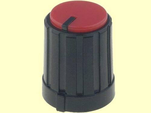 10 pcs. Paths Button Rotary Button axis: 6mm Black/red with Display Height: 16,5mm