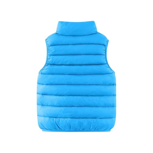 Boys Girls Puffer Vest Zip Up Stand Collar Sleeveless Down Jackets Solid Lightweight Warm Quilted Padded Winter Coats3