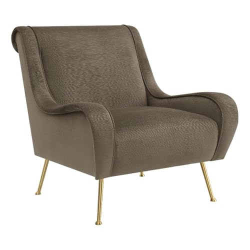 Sillón Plegable Terciopelo Marrón miniatura 1