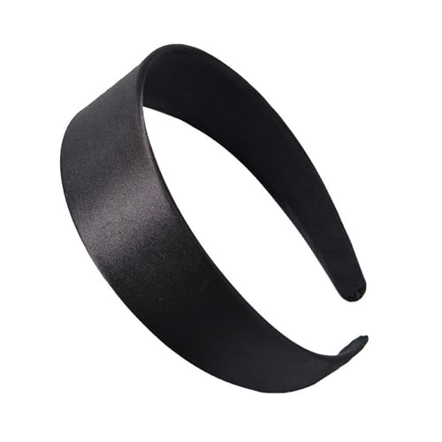 Cerchietto nero largo, per capelli da donna largo, classico basic nero, fascia per capelli, per donna, antiscivolo, rigido, vintage, alla moda, in tessuto, minimalista per ogni occasione