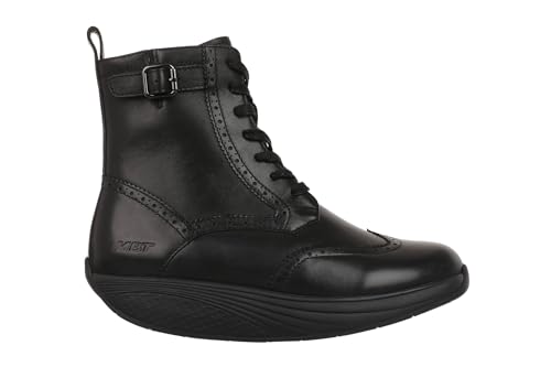 MBT Winka Boot botas de Mujer de vestir. Botas de Nappa para Caminar Anatómicas y Cómodas. Calzado Fisiológico Confort y Estabilidad con Suela balancín. Botas Casual con cordones. color Negro