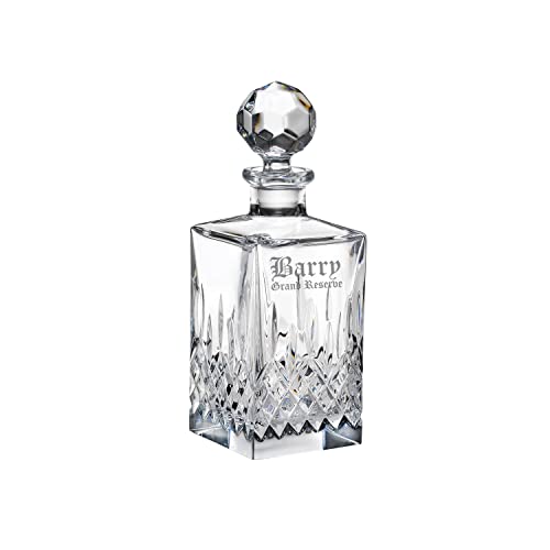 Reed and Barton Personalized Hamilton Decanter, Custom Engraved Cut Crystal Whiskey Decanter for Bourbon, Scotch, Liquor, Home Bar