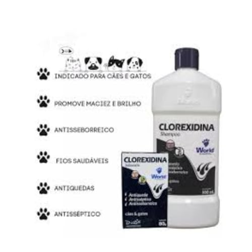 Shampoo e condicionador Clorexidina 500 ml kit c/ 2 Unidades
