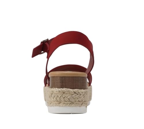Image of Soda CLIP ~ Women Open Toe Ankle Strap Platform Espadrille Sandal