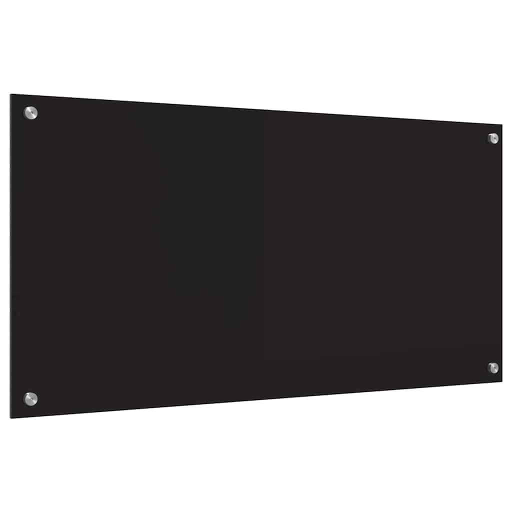 Generisch Küchenrückwand Schwarz 100 x 50 cm Gehärtetes Glas,Heim Garten,Küche Esszimmer,Küchenhelfer -utensilien-42018042