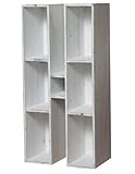 biscottini bacheca forma h con mensole da muro l63xpr18xh63 - libreria per oggetti per la casa - bacheca da parete porta profumi - vetrinetta espositiva