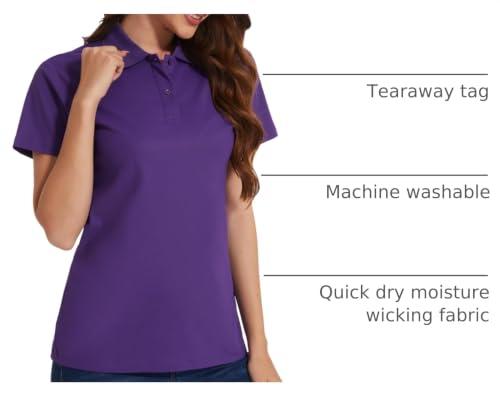 Image of Casei Womens Shorts Sleeve Polo Golf Shirts Quick Dry UPF 50+ Tennis Pickleball Top Collared Casual Work Athletic Shirts
