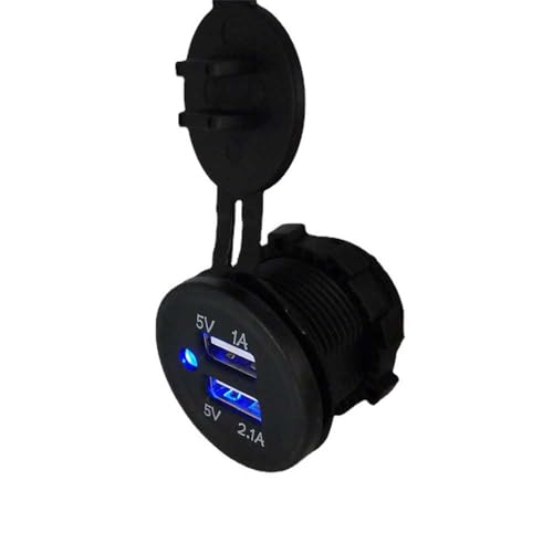 3.1A 12-24V Dual USB Charger with 15cm Extension Cable 16AWG Wire for Marine Truck Motorcycle Car etc