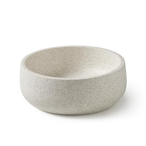 MG Valencia FLORENCIA WHITE Vasque à Poser en Terrazzo. Lavabo Salle de Bain, Vasque Ronde à Poser, Lavabo WC, Sans Trou pour Robinet, Design Minimaliste,...