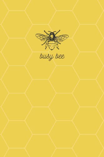 Busy Bee: Yellow honeycomb busy bee blank lined notebook