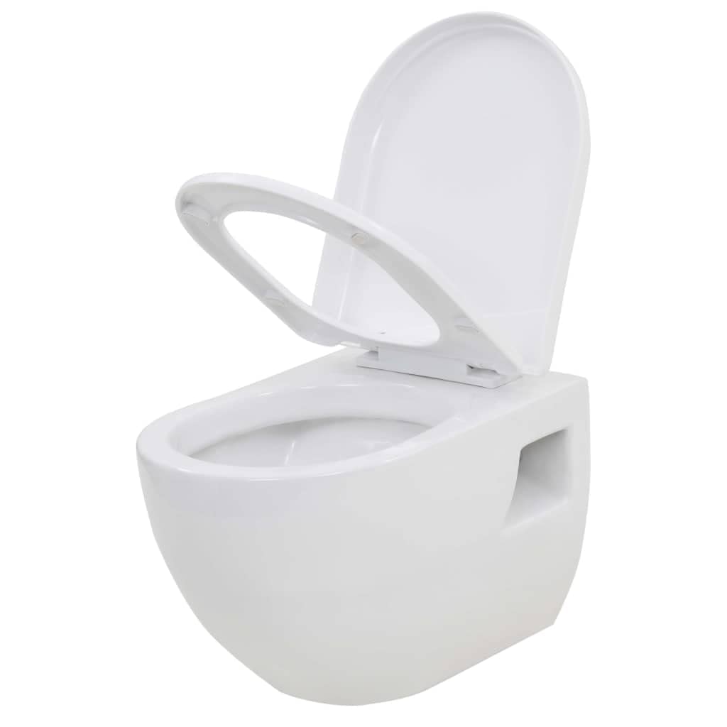 Tidyard WC Sospeso in Ceramica Bianca,WC Toilette,WC Sospeso,WC Monoblocco in Ceramica