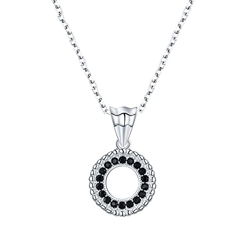 Collier de fiançailles rond pour femme en argent fin 2.9g