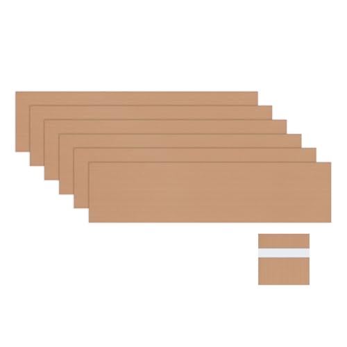 Image of M METERXITY 6-Pack Engraving Blank Materials Double Color 8x2 Inch, 1.3mm Thick ABS Plastic Sheet Yard Signs Name Plate for Door /Office /Home /Conference /Hotel /DIY Carving[Brown /White]
