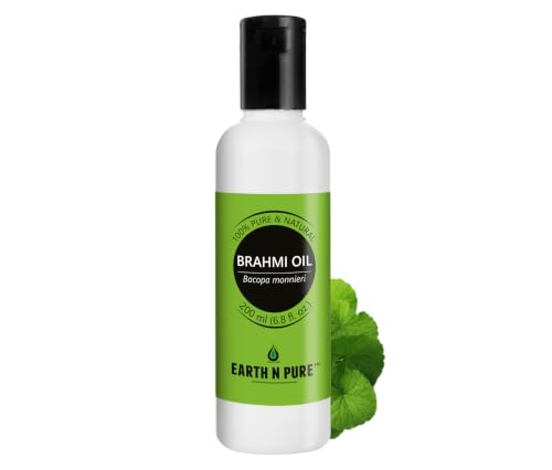 Image of Earth N Pure Brahmi Oil | Cold-Pressed | 100% Pure & Natural | Scalp Nourishment, Healthier-Looking Hair & Skin | Vegan & Cruelty-Free | 200ml