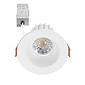 Maxxima 2 in. Ultra-Thin Recessed Anti-Glare LED Downlight - Canless IC Rated, 5 Color Temperature Selectable 2700K/3000K/3500K/4000K/5000K, Dimmable, Round White Trim, 90 CRI