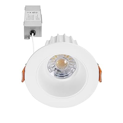 Maxxima 2 in. Ultra-Thin Recessed Anti-Glare LED Downlight - Canless IC Rated, 5 Color Temperature Selectable 2700K/3000K/3500K/4000K/5000K, Dimmable, Round White Trim, 90 CRI