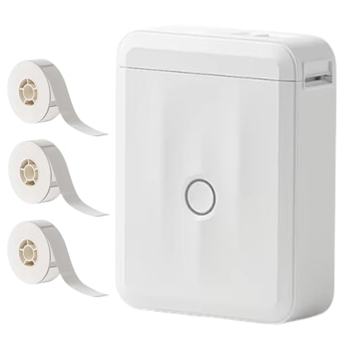 Impressora Térmica Niimbot D110-M + 3 Rolos Etiqueta Térmica Adesiva Branco 12x40mm + 1 bobina taman