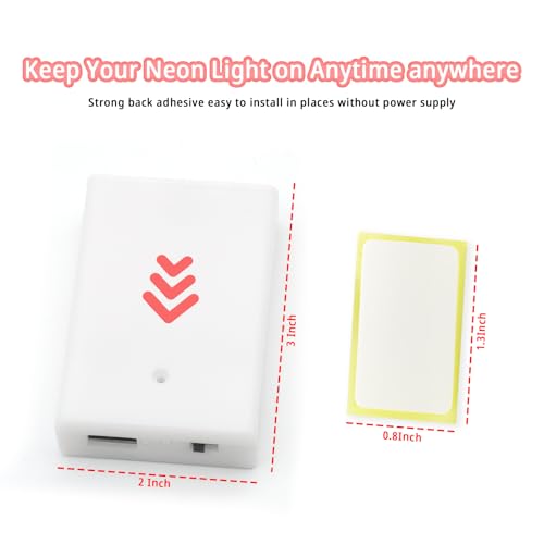 Image of Battery Pack for Neon Signs, 4.5V Output, White, LED Neon Battery Pack with Strong Adhesive, Portable Power for Outdoor Events, Weddings, Parties, and Places Without Power
