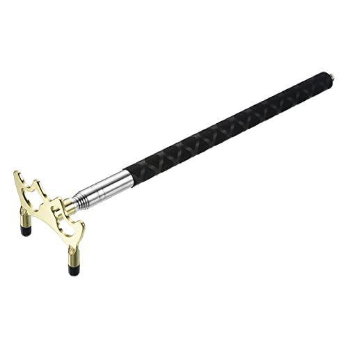 PATIKIL Retractable Billiards Cue Stick Bridge, Silicone Pool Cue Accessory with Removable Low Brass Bridge Head for Pool Table Competition, Gold Tone - Image 3