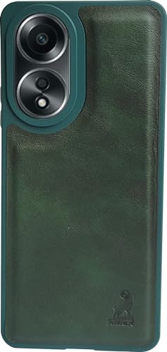 Image of AIBEX Shield Back Cover Case Compatible with Oppo A38 4G / Oppo A18 4G Back Cover | Flexible Vegan Leather | Full Camera Protection | Raised Edges | Super Soft-Touch | Bumper Case