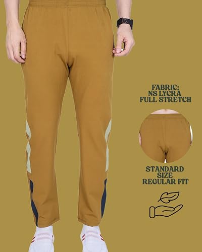 Image of Men's Ns Lycra Spandex Mixx Polyester Sports Trackpants with Both Side Zipper Pockets
