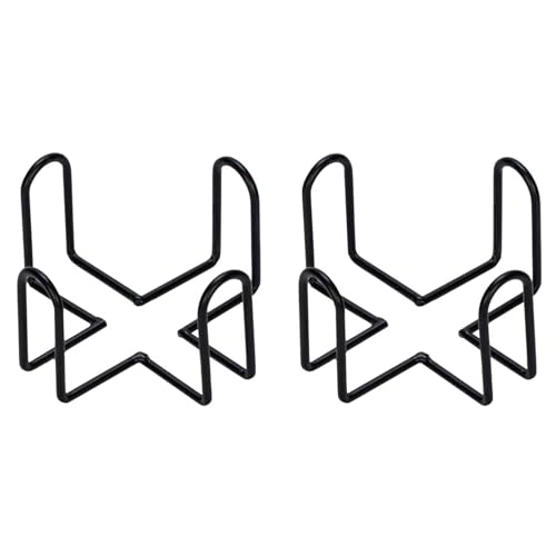 2Pcs Black Iron Coaster Holder Metal Storage Rack Coasters Shelf for Both Round and Square Coasters, Bar Bar Tools(4.40 X 4.40 X 2.48in)