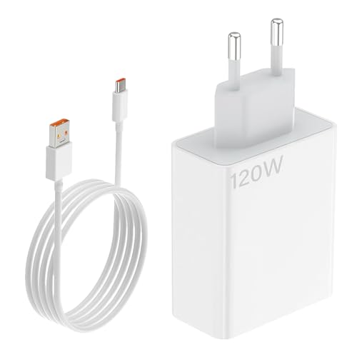 120W USB Schnellladegerät für Xiaomi 14T/13T/11T Pro, 13 Ultra, 12T, Redmi Note 13/12 Pro+ 5G, Black Shark, Poco F4 – Tu...