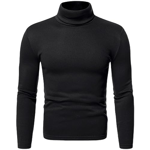 Camisetas térmicas de invierno para hombre, manga larga, cuello alto, estampada, para el hogar, interiores y exteriores, Halloween, Negro, L