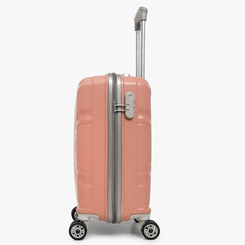 Image of Trolley Bag Small Size, 56 cms Hard Side Travel Bag for Women, 8 Wheel Luggage Suitcase for Travelling, Cabin-Friendly, Scratch Resistant, Small Trolley Suitcase (Pink, Small)