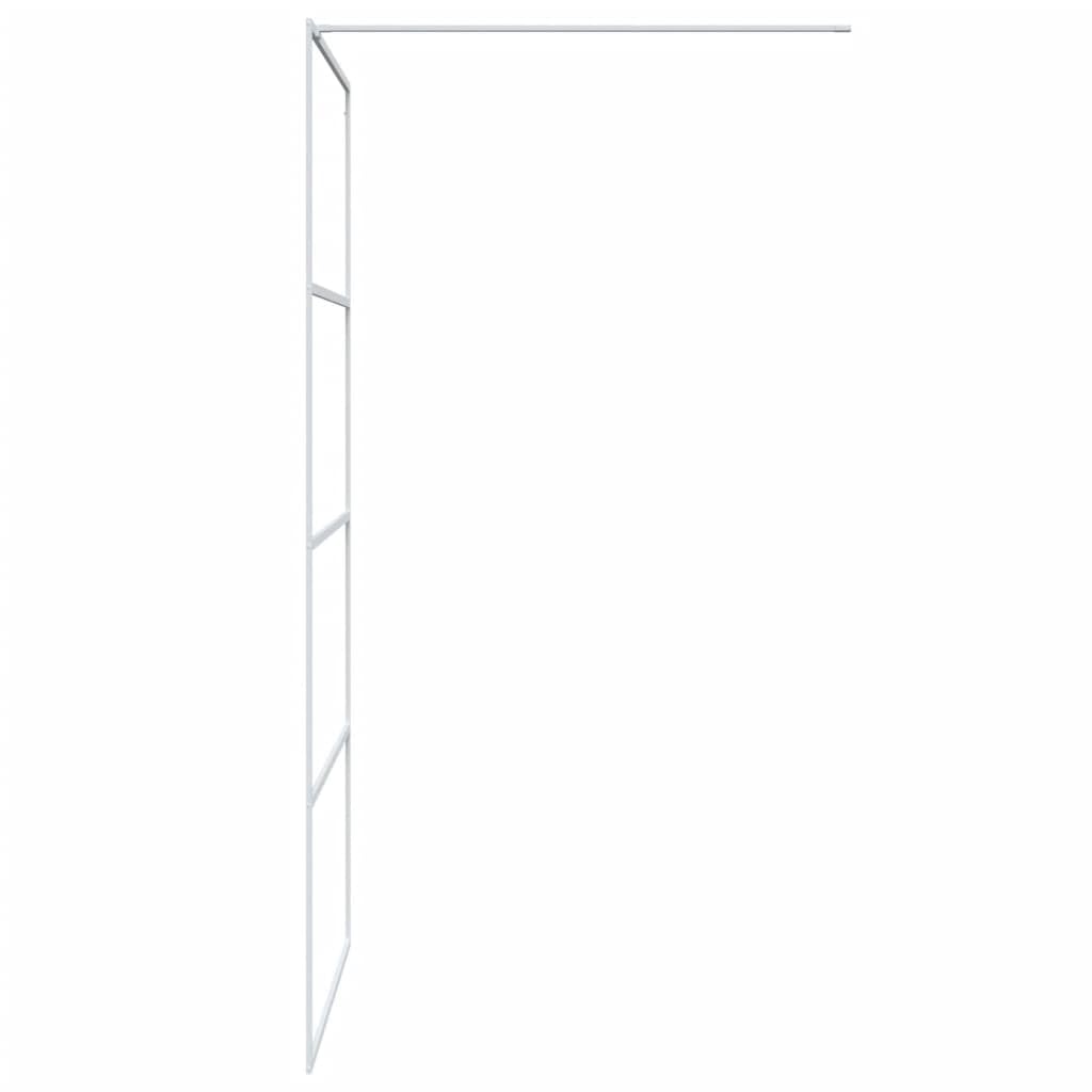 Ścianka prysznicowa do kabiny prysznicowej, biała, 100 x 195 cm, przezroczyste szkło ESG 5 mm, aluminiowa rama regulowana, 4 panele ochrona przed pryskaniem do łazienki Walk in