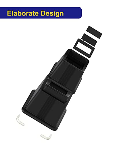 Nachell Adjustable Bed Furniture Risers 12 Pack Bed Lift Risers Elevation In Heights 3, 5 Or 8 Inches Heavy Duty For Caster Wheels Or Posts Of Bed Table Couch, Support Up To 2500 Lbs. (8 Inch, Black) #TOP4