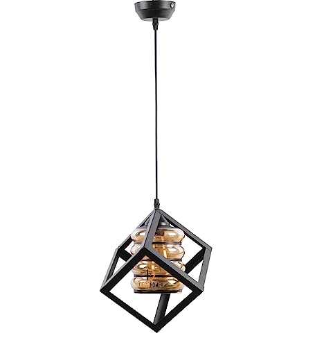 Image of DECOHOME Hanging Bell Pendant Light Lamp Black.