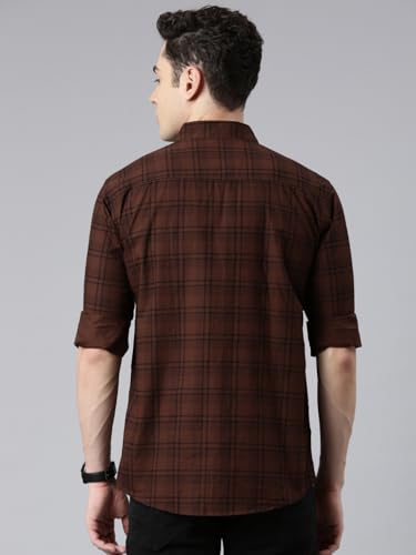 Image of Majestic Man Men's Comfort Slim Fit Pure Cotton Opaque Checked Casual Shirt