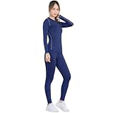 [Muxuryee] スポーツ インナー 上下セット レディース コンプレッションウェア アンダーウェア スパッツ トレーニング 防寒保温 吸汗速乾 2019+2020 NV M