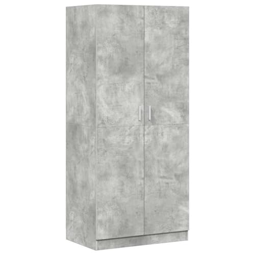vidaXL Garde-Robe, Armoire de Rangement, Organisateur de Chambre à Coucher, Meuble de Rangement Maison Intérieur, Gris Béton Bois d’Ingénierie
