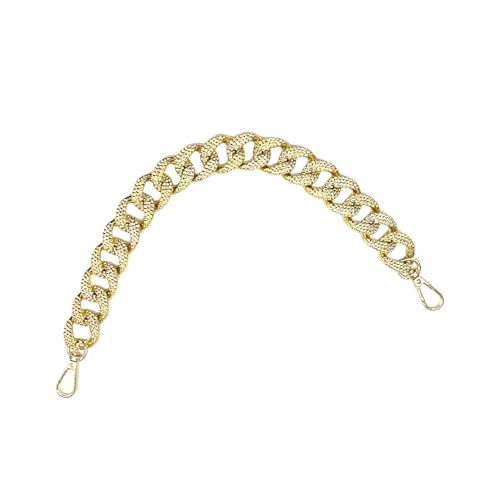 Detachable Flat Chain Strap Handle with Buckle for Handbag and Shoulder Bag Clutches Purse Replacement Accessory, Gold, 38x2.2cm