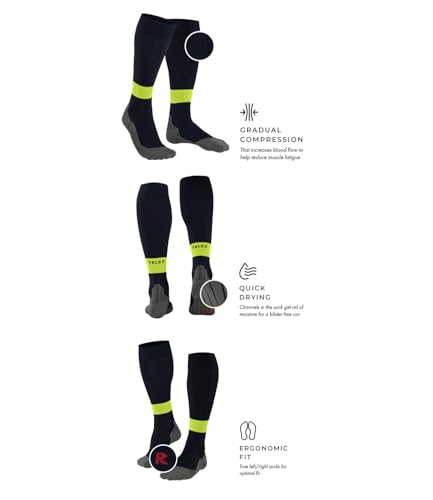 FALKE Men's RU Compression Energy Running Socks, Blue (Space Blue 6116), 9.5-12
