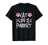 Photo Gallery cat life is purrfect amanti dei gatti maglietta Photo Gallery cat life is purrfect amanti dei gatti maglietta