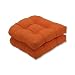 Pillow Perfect Outdoor Sundeck Wicker Seat Cushion, Orange, Set of 2