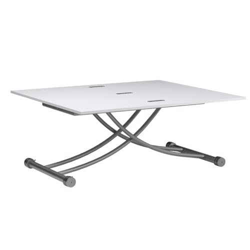 JEFFORDOUTLET Multifunction Dining Table, Modern Height Adjustable Coffee Table,White Party Table for Living Room,Dining room - Image 5