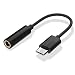 Efanr 2 Pack Type C to 3.5mm Headphone Jack Adapter, USB-C 3.1 Male to 3.5mm Female Stereo Audio Earphone Convertor Cable for Motorola Moto Z Series LeEco Le 2/Max 2 Xiaomi Mi 6 (Black)