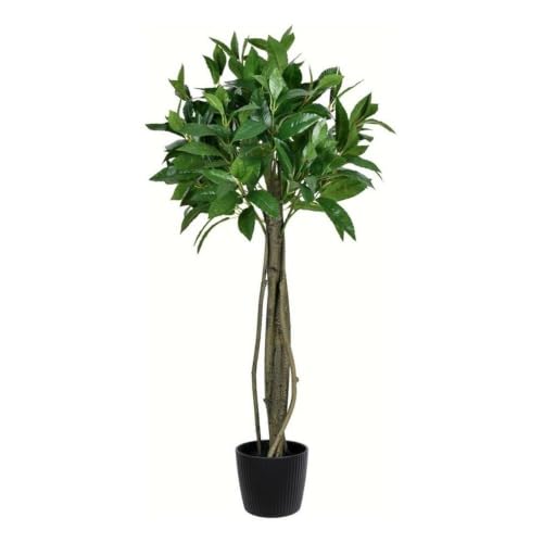 Vickerman Everyday Artificial Bay Leaf Tree 3 Foot Tall - Green Indoor Potted Topiary Tree - Faux...