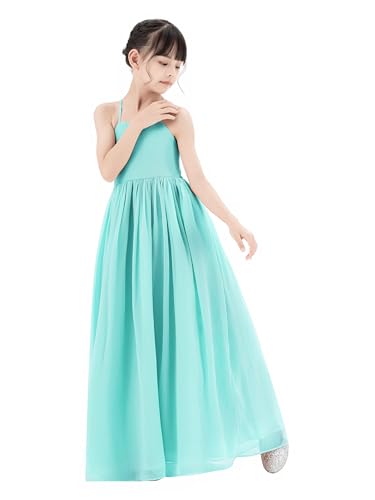 ekidsbridal Spaghetti-Strap Chiffon A-Line Flower Girl Dresses for Beauty Pageants CHA
