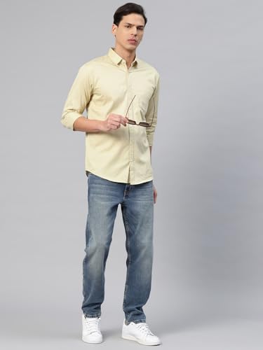 Image of Majestic Man Men's Cotton Slim Fit Solid Casual Shirt