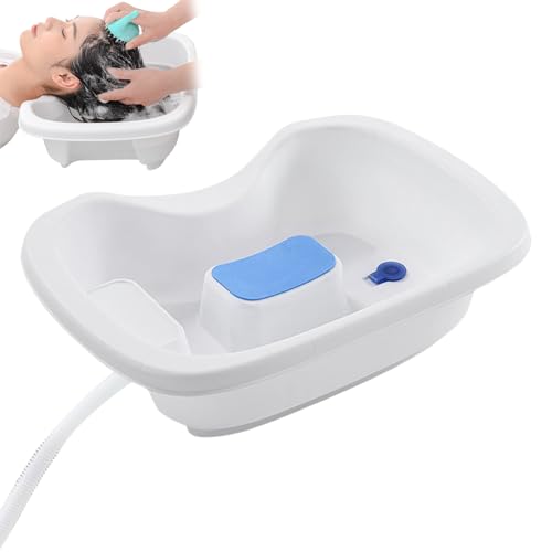 Hair Washing Basin - Portable Shampoo Bowl | Deep Sink Wash Station with Ergonomic Neck Support, Comfortable Neckrest Washbasin for Home Salon Kids Elderly Bathroom or Disabled Use