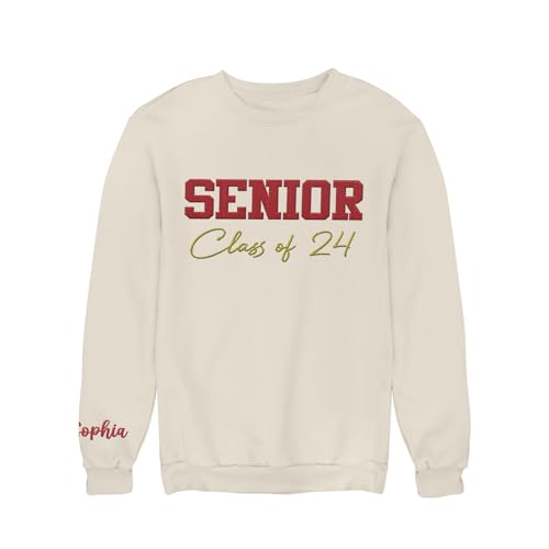 Personalized Senior 2024 Embroidered Sweatshirt, Graduation 2024 Class Of 2024 Senior Class Of 2024 Graduation Shirt3