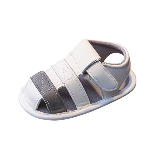 Baby Infant Shoes Boy Girl Sandals First Walkers Crib Shoes Athletic Non-Slip Soft Sole Flat Shoes (Grey, 4 Toddler)