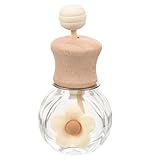 BIUDECO Botella Difusora de Perfume para Coche Reutilizable Diseño Creativo Vidrio y Madera Fácil Instalación Rejilla de Ventilación para Aceites Esenciales y Ambientador Decoración