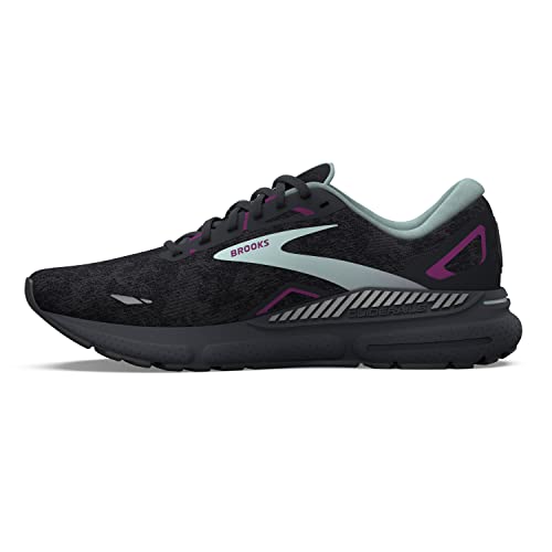Brooks Women’s Adrenaline GTS 23 Supportive Running Shoe - Black/Light Blue/Purple - 6.5 Medium